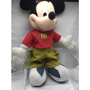 Y2K Walt Disney 25" Jumbo Mickey Mouse Plush Khaki Cargo Pants T-shirt and Shoes